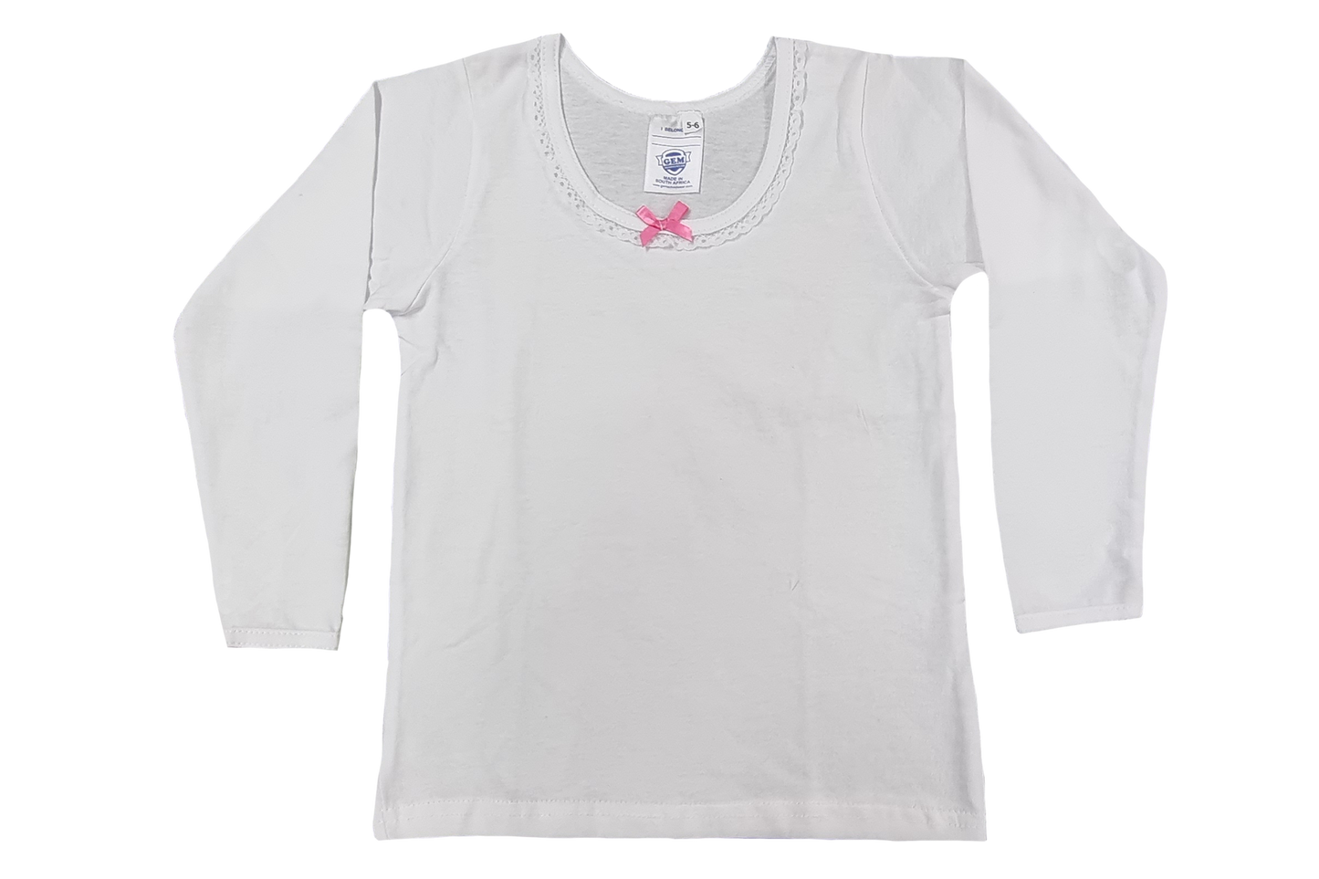 Vest Girls Long Sleeve (Single Pack) - White