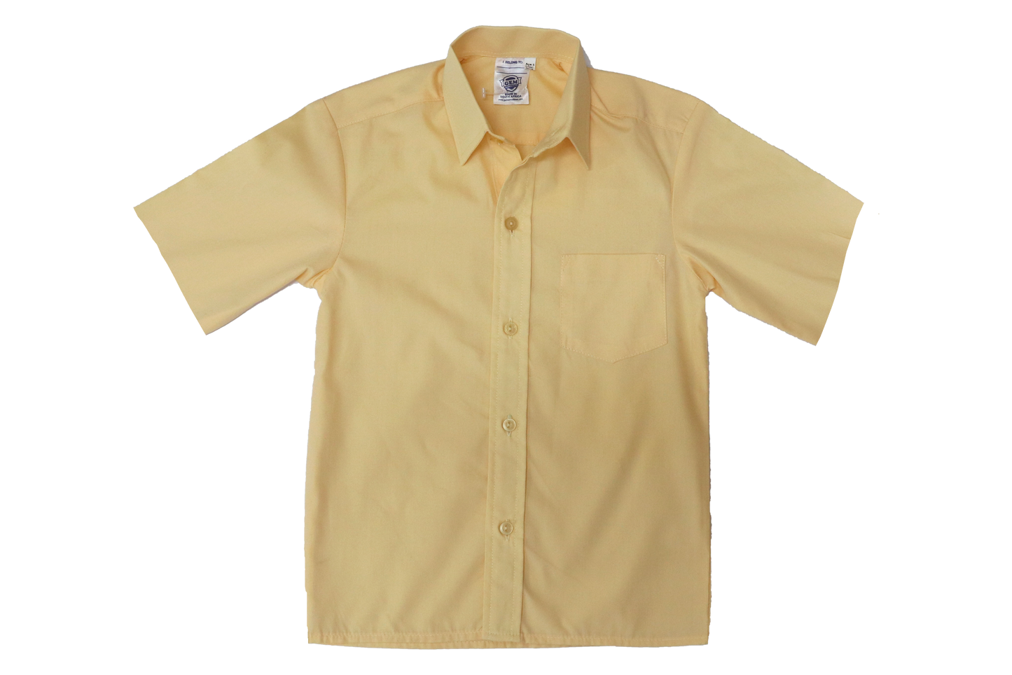 Short-Sleeved Raised Collar Shirt - Maize