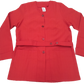 Red Collarless Church Blouse