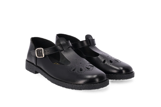 Toughees Betty Tear Drop School Shoes - Black