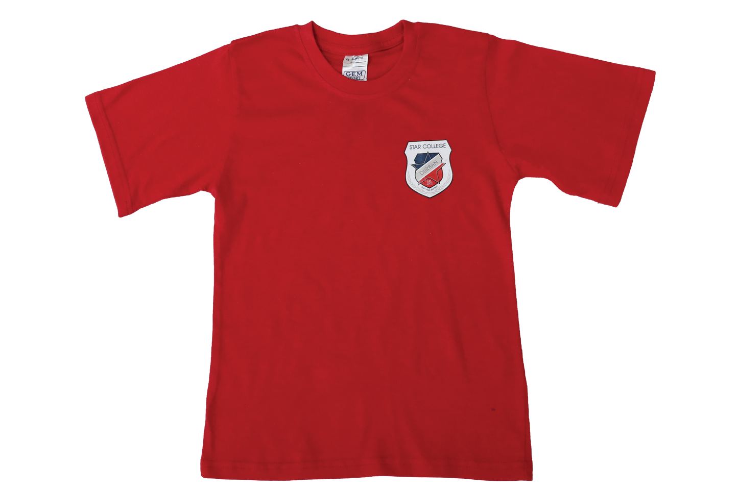 T-Shirt Plain - Red Printed - Star College Gr RR  & Gr 1-7