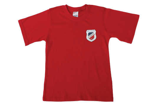 T-Shirt Plain - Red Printed - Star College Gr RR  & Gr 1-7