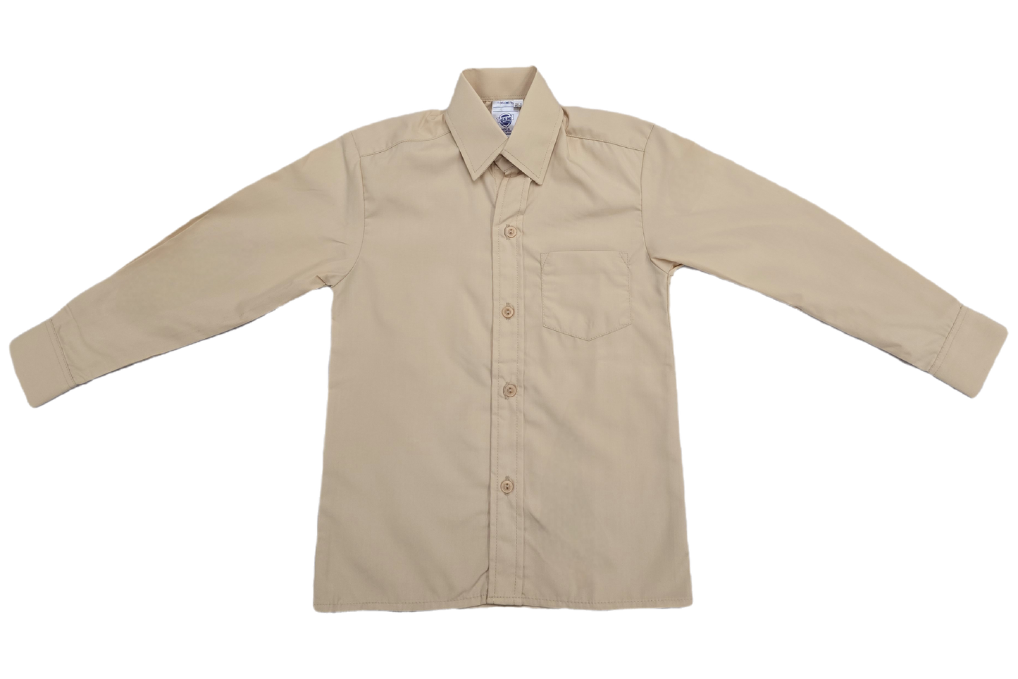 Long-sleeve Raised Collar Shirt - Biscuit