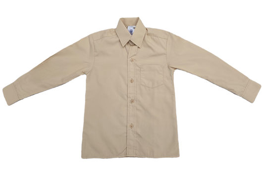 Long-sleeve Raised Collar Shirt - Biscuit