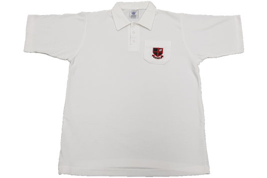 Golf Shirt White Emb - Clifton College