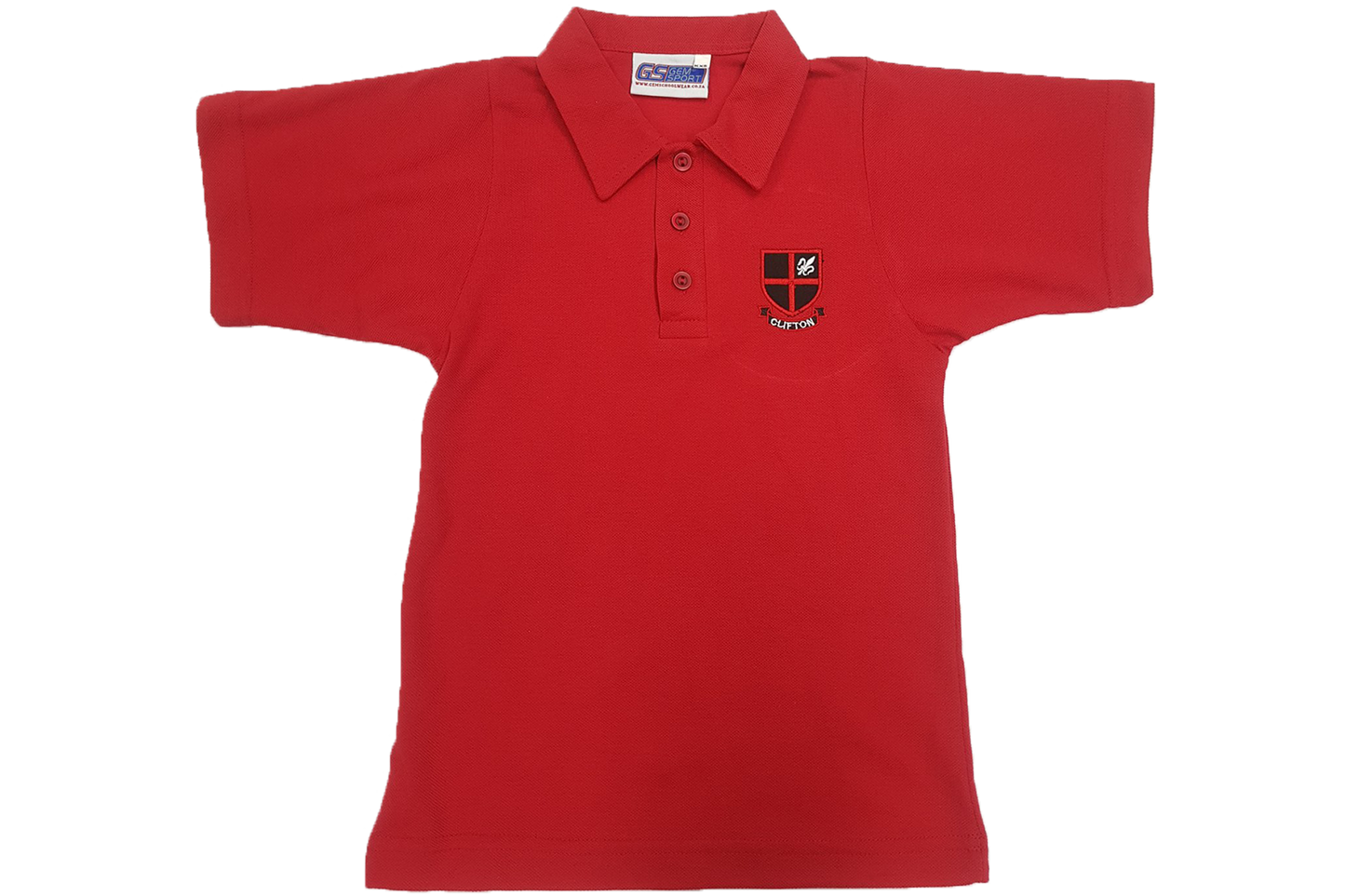 Golf Shirt Red Emb  - Clifton Gr R