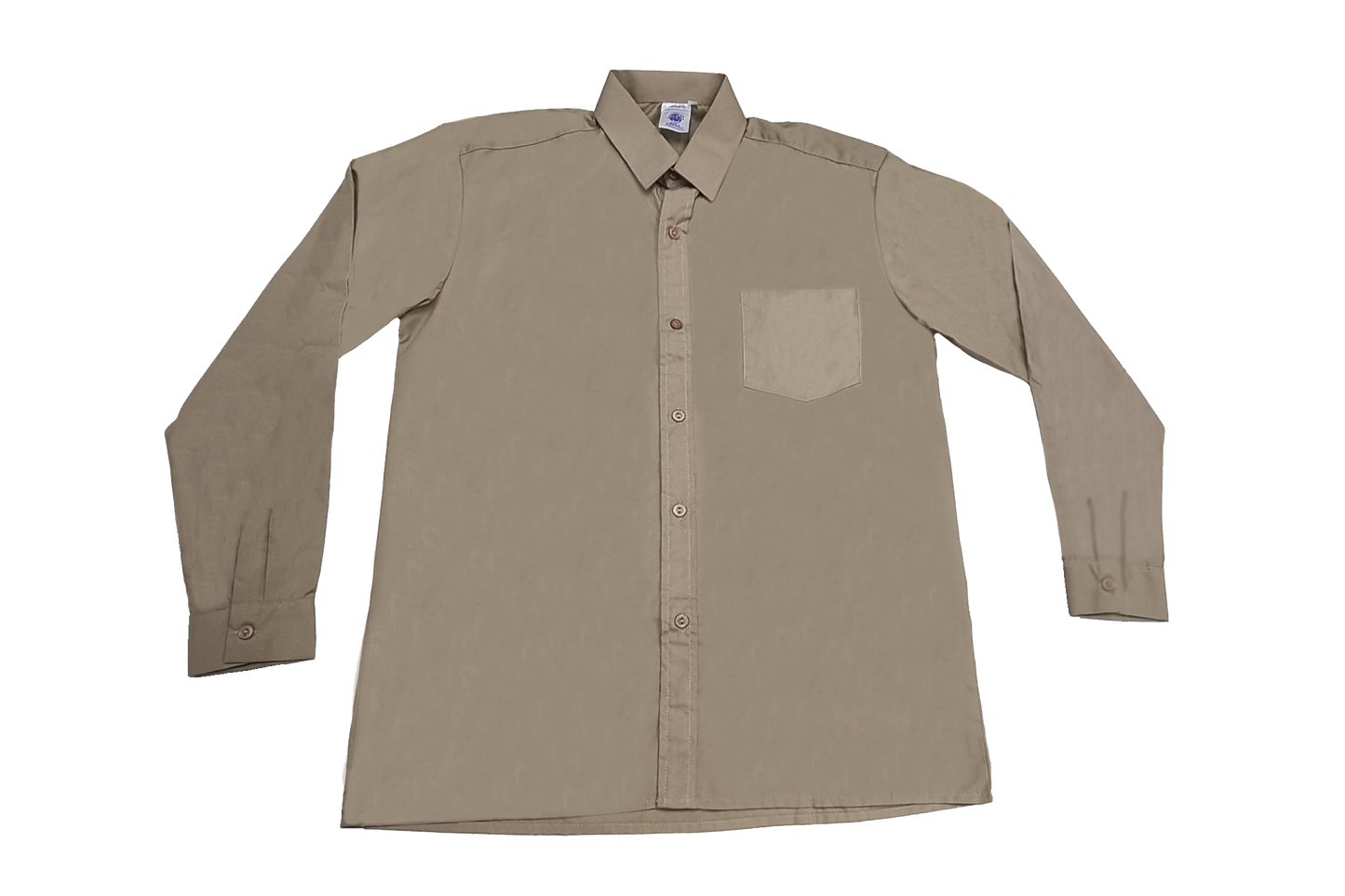 Longsleeve Raised Collar Shirt - Khaki