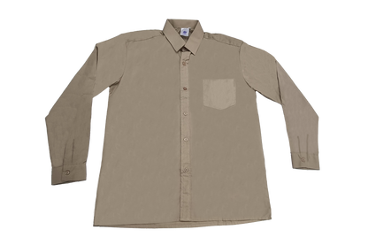 Longsleeve Raised Collar Shirt - Khaki