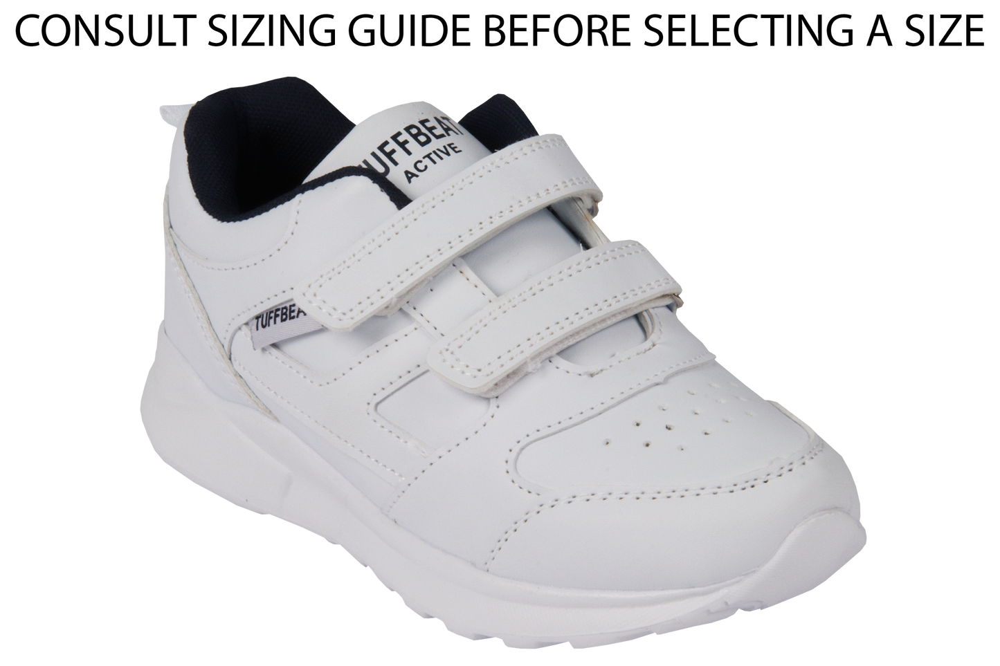 Tuffbeat Velcro Takkies White Gem Schoolwear