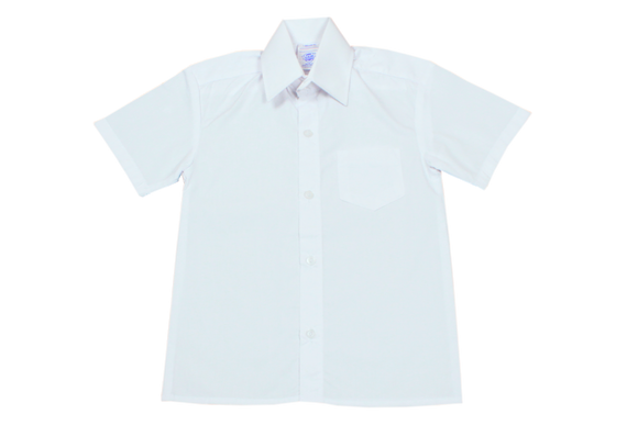 Longsleeve Raised Collar Shirt - White – Gem Schoolwear